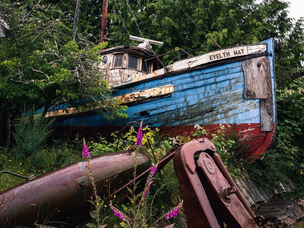 Ship wreck of the Evelyn May. Tofino, BC